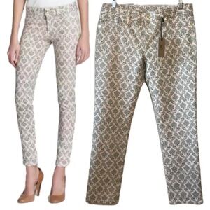 DL 1961 Angel Mid Rise Skinny Ankle Newport Pattern Denim Jean Pants Size 32